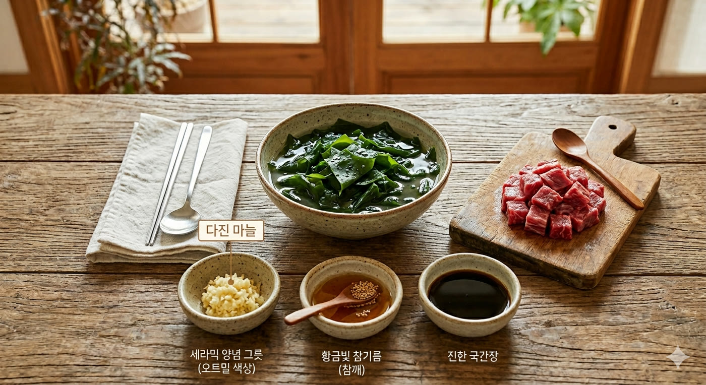 Beef seaweed soup ingredients