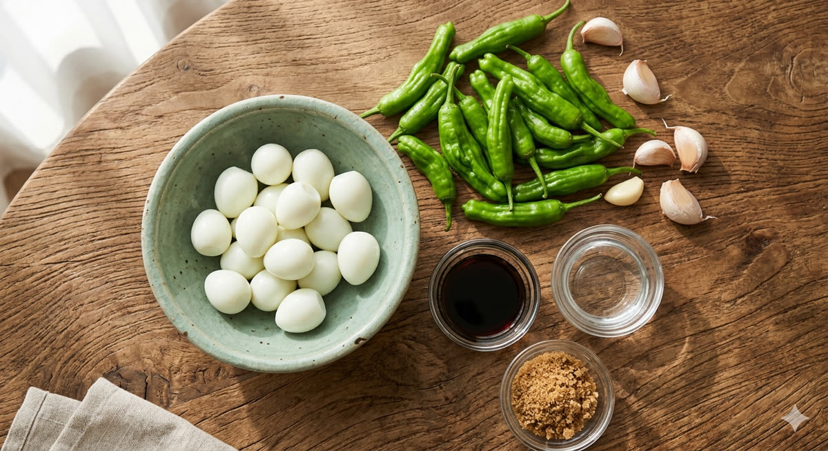 꽈리고추 메추리알 장조림 재료 준비 사진
