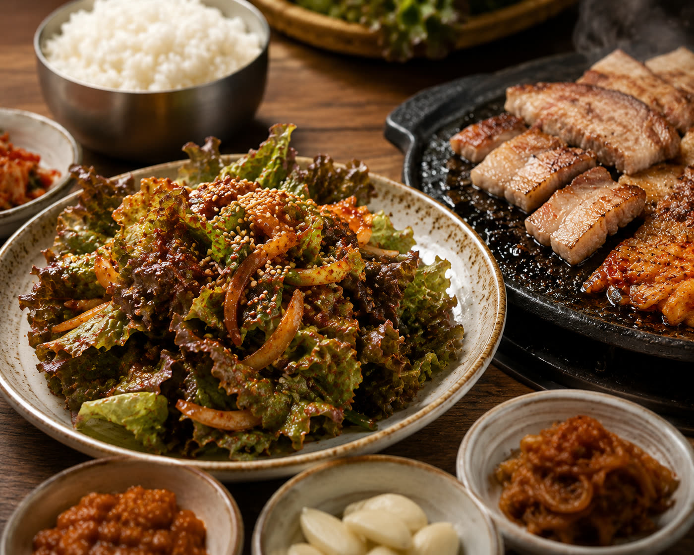 Korean lettuce geotjeori ingredients 1