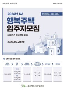 SH 행복주택 2026년 1차 모집 일정·신청방법·자격 총정리