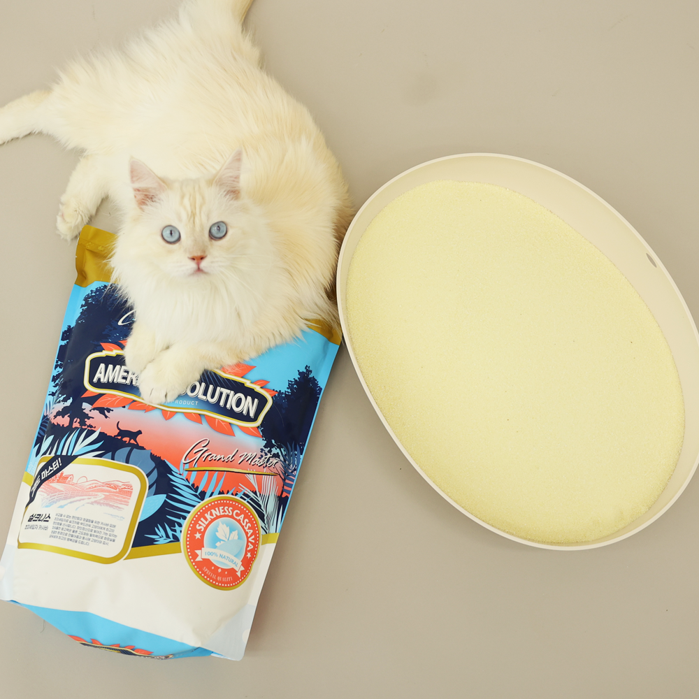 아메리칸솔루션 최고급 브라질산 카사바 먼지없는 고양이모래 실크니스, 6kg, 2개 상세 이미지 3