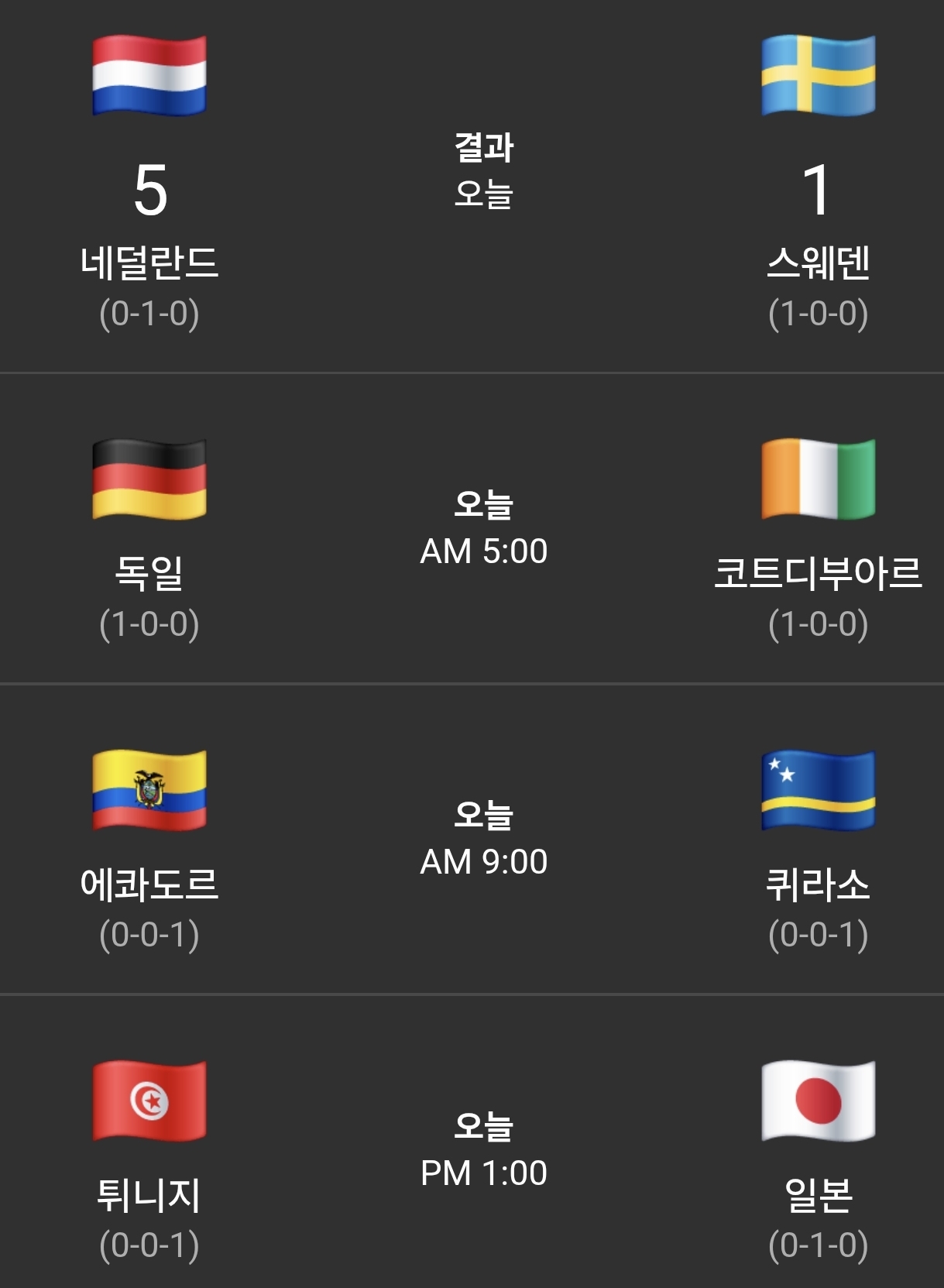 월드컵 6월 21일 경기일정 이미지