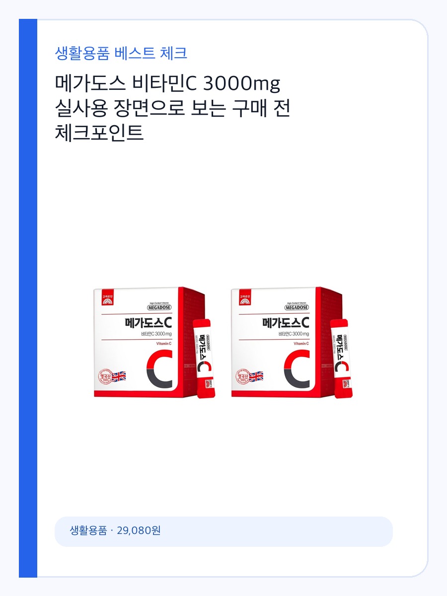 메가도스 비타민C 3000mg 실사용 장면으로 보는 구매 전 체크포인트 상세 이미지 2