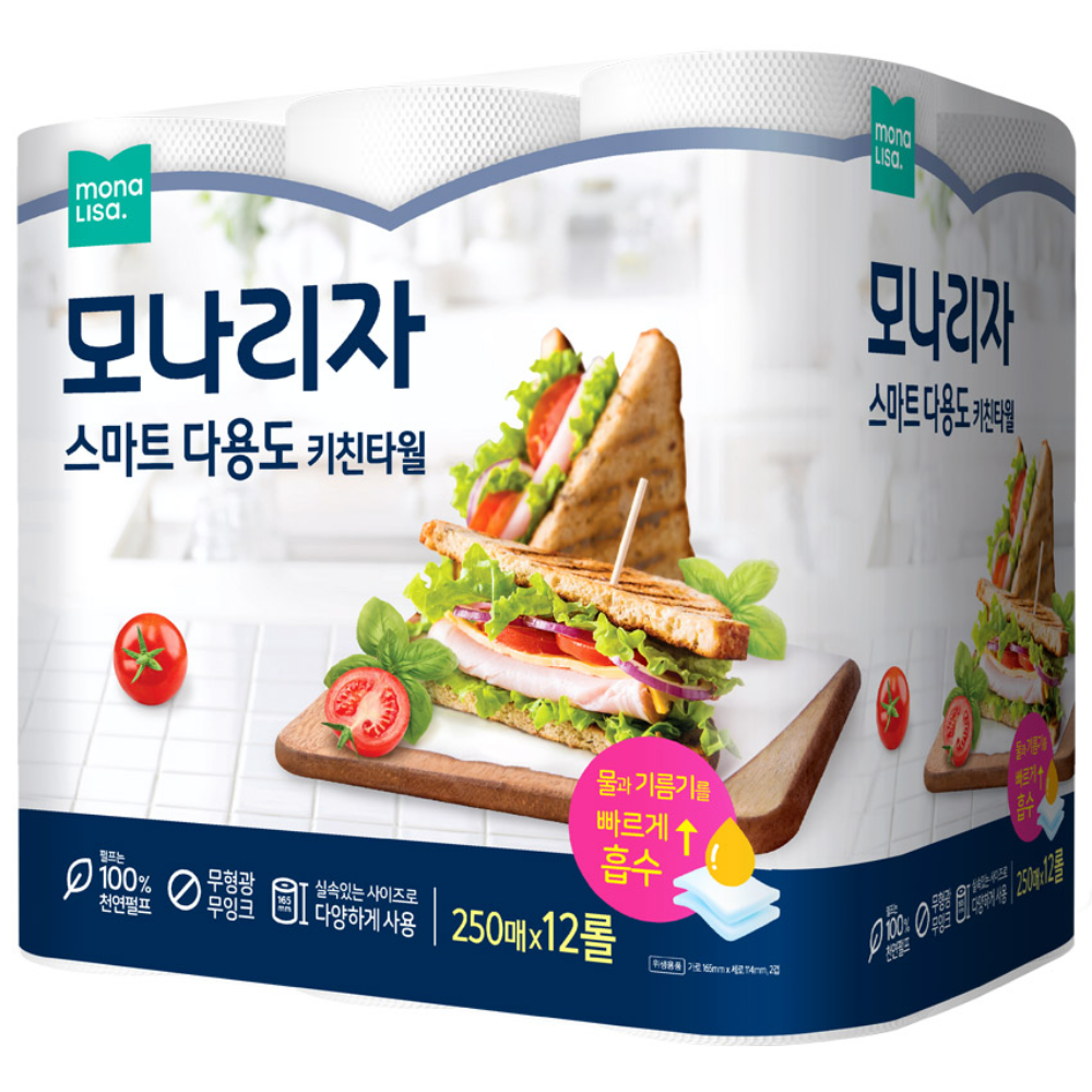 모나리자 스마트 다용도 키친타올 250매 구매 기준, 매수형 편의와 위생
