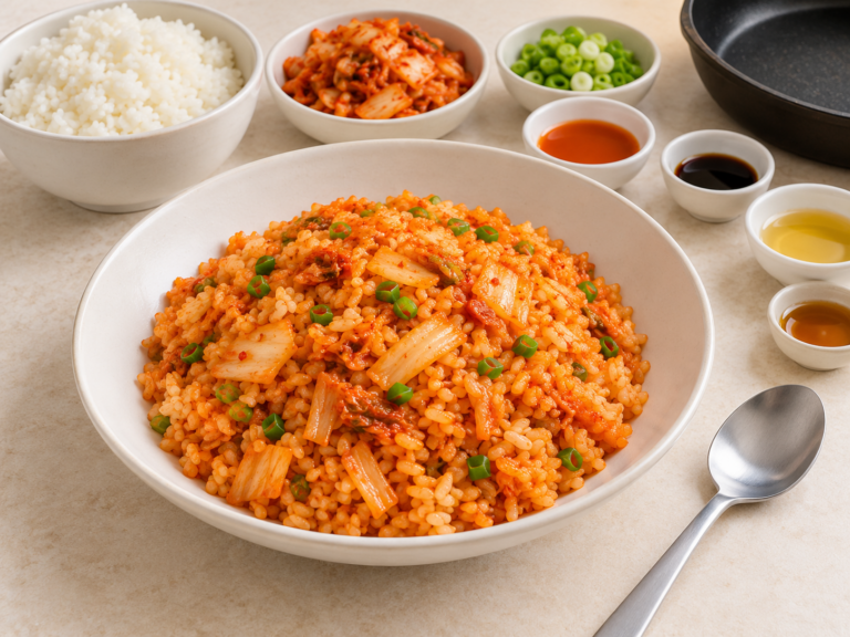 김치볶음밥 만드는 법: 밥 400g으로 고슬하게