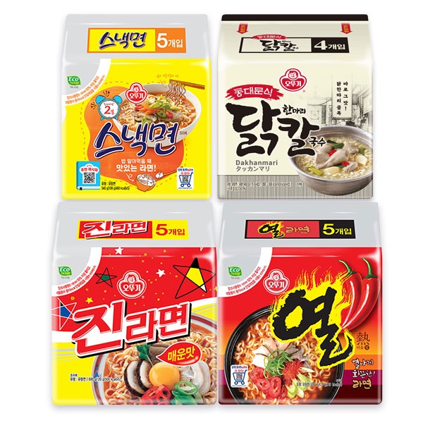 오뚜기 라면 4종 세트, 19개에 14,900원이면 한 봉지 계산부터 해봐요!