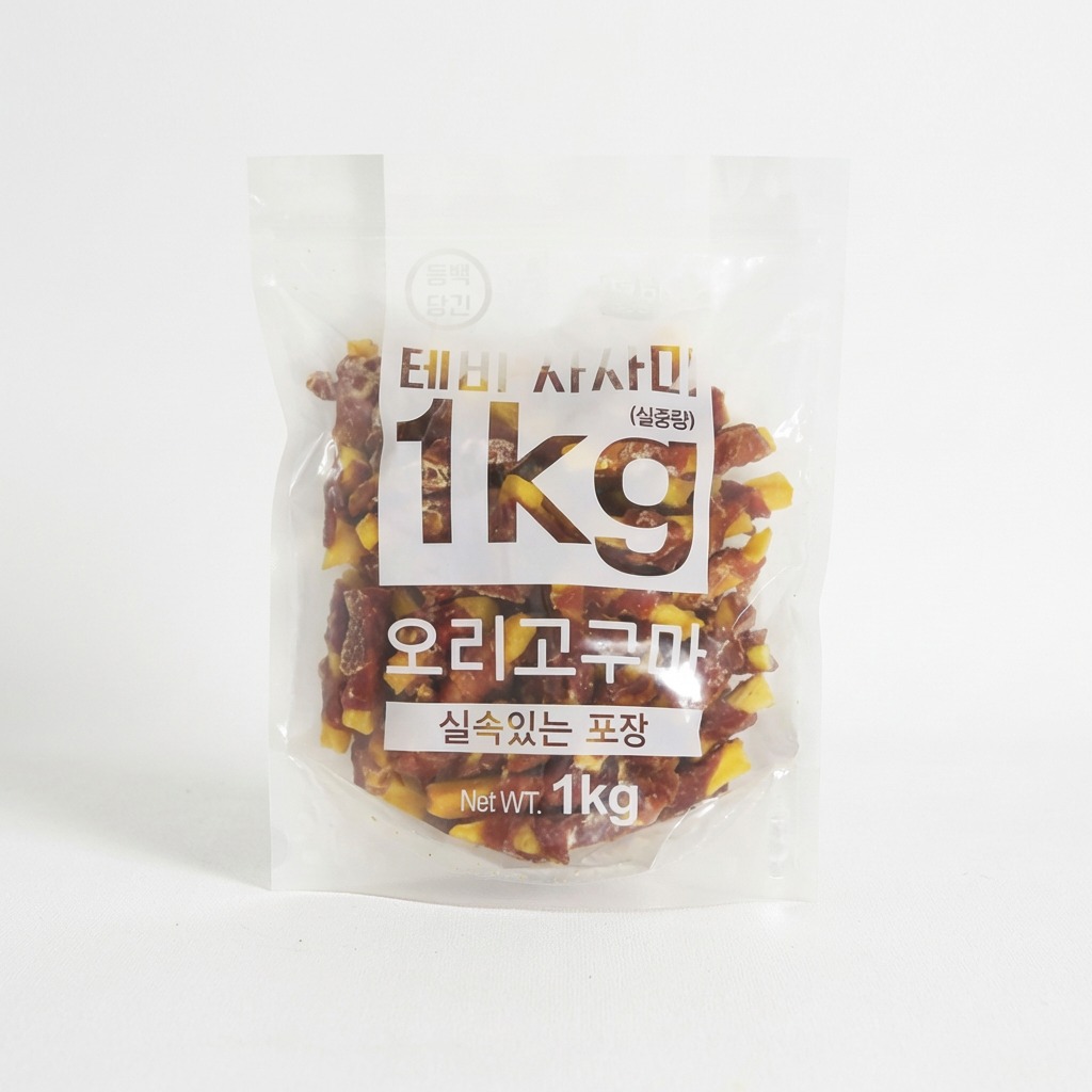 테비 강아지간식 오리고구마 1kg, 집에서 먹여보니 양이 든든하네요