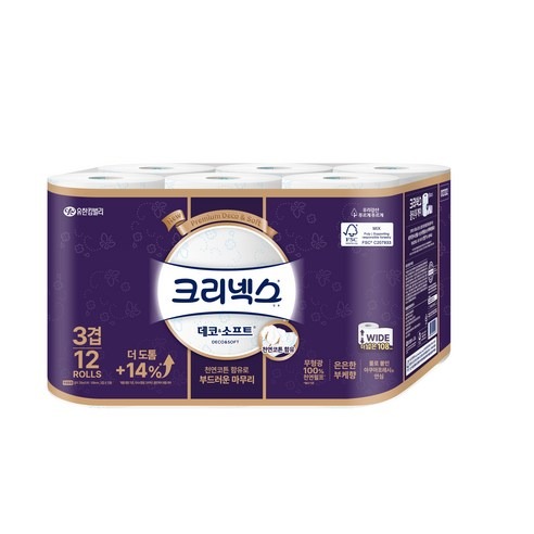 크리넥스 3겹 데코 앤 소프트 화장지, 저는 15,130원보다 한 롤 길이부터 봐요 2