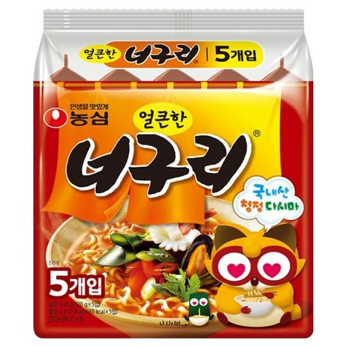 너구리 얼큰한맛 120g 5개, 개당 884원으로 따져본 구매 기준