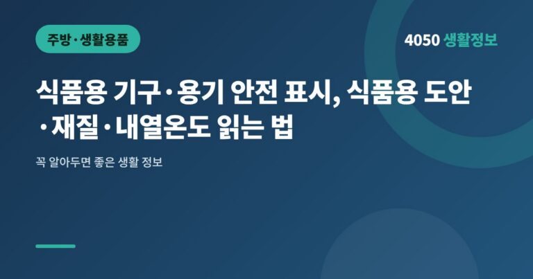 식품용 기구·용기 안전 표시, 식품용 도안·재질·내열온도 읽는 법