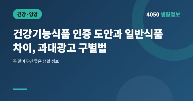 건강기능식품 인증 도안과 일반식품 차이, 과대광고 구별법
