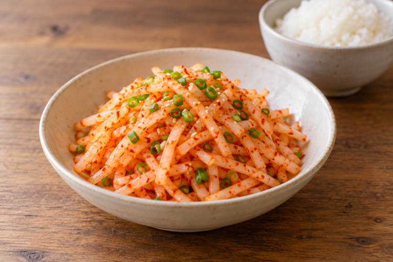 Musaengchae: Korean Spicy Radish Salad with 400g of Radish