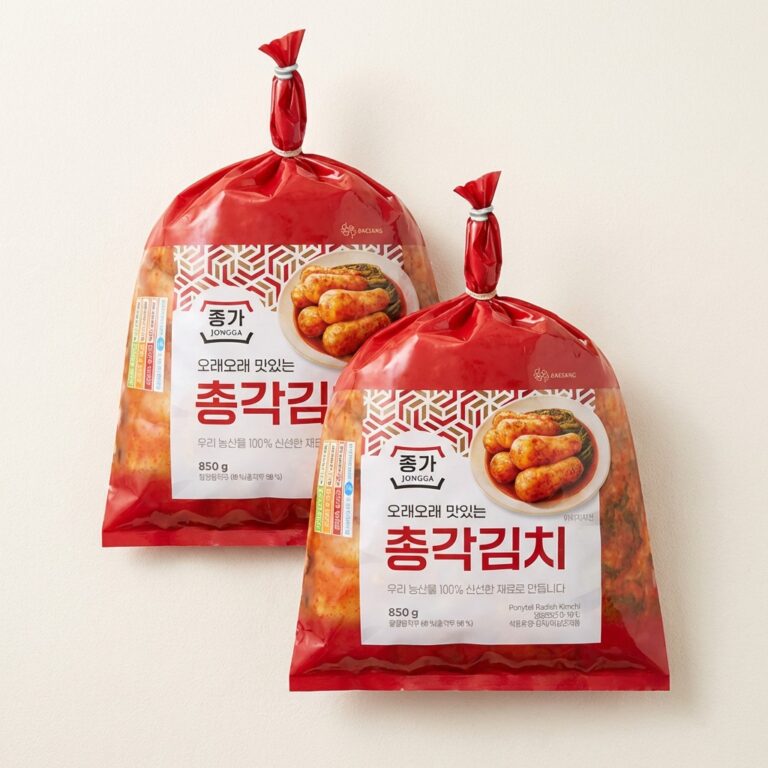 종가 총각김치 850g 2개 묶음 용량 대비 단가와 숙성도 기준 분석