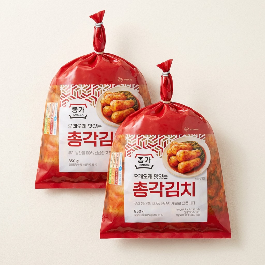 종가 총각김치 850g 2개 묶음 용량 대비 단가와 숙성도 기준 분석